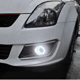 Üniversal Mercekli Angel Sis Farı Metal Su Geçirmez 76 mm Beyaz Halkalı Angel Eyes