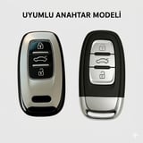 Audi A4-A5-A6-A7-Q5-Q7 Sustasız Uyumlu Silikon Oto Anahtar Kumanda Kabı Kılıf Gri
