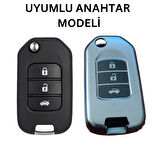 Honda Fc5/H-RV/C-RV Anahtar Uyumlu Silikon Oto Anahtar Kumanda Kabı Kılıf Füme