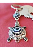 Nazar Boncuklu Kaplumbağa Metal Anahtarlık