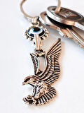 Nazar Boncuklu Kartal Figürlü Metal Anahtarlık