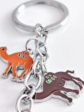3 Farklı Deveden Oluşan Metal Anahtarlık