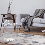 İpek Mekik Halı Anisa Kahve Mavi Eskitme Figürlü Halı