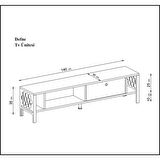 Wood'n Love Defne 140 Cm Tv Ünitesi - Atlantik Çam / Siyah