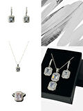 925 Ayar Gümüş Takı Seti, Takı Seti, Gümüş Kolye, Gümüş Küpe, Gümüş Yüzük