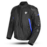 Motosiklet Montu Full Korumalı Titanyum 4 Mevsim Maxdura Hörgüçlü Model Mont Mavi