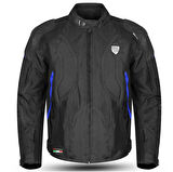 Motosiklet Montu Full Korumalı Titanyum 4 Mevsim Maxdura Hörgüçlü Model Mont Mavi