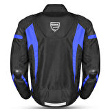 Motosiklet Montu Full Korumalı Titanyum 4 Mevsim Maxdura Hörgüçlü Model Mont Mavi