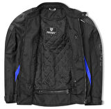 Motosiklet Montu Full Korumalı Titanyum 4 Mevsim Maxdura Hörgüçlü Model Mont Mavi