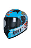 Motosiklet ve Bisiklet Mini Çocuk Kaskı Full Face Ce Sertifikalı Child Motor Kask Blue