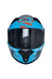 Motosiklet ve Bisiklet Mini Çocuk Kaskı Full Face Ce Sertifikalı Child Motor Kask Blue