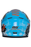 Motosiklet ve Bisiklet Mini Çocuk Kaskı Full Face Ce Sertifikalı Child Motor Kask Blue