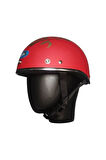 Motosiklet Kaskı Abs Materıal Yarım Chopper Model Kask Vespa Scooter Mat Rose
