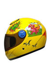 Motosiklet Çocuk Kaskı Full Face Pp Metreal Dino Yellow