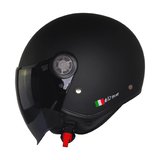 Motosiklet Yarım Kask Güneş Vizörlü ECE 22.06 Motor Kaskı Mat Black
