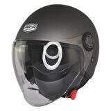 Motosiklet Yarım Kask Güneş Vizörlü ECE 22.06 Motor Kaskı Mat Grey