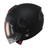  Motosiklet ve Bisiklet Kaskı Yarım Arka Reflektörlü Güneş Vizörlü Kask Mat Siyah 