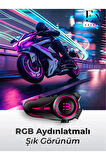 Motosiklet İntercom Seti Yeni Sürüm Bluetooth V5.3 Rgb Kask Kulaklığı 