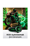 Motosiklet İntercom Seti 2 Kişi Bağlantılı Bluetooth V5.3 Rgb Kask Kulaklığı Yeni
