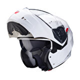 DUKE X TOUR ÇENE AÇILIR MOTOSİKLET KASKI METAL BEYAZ YENİ VERSİYON