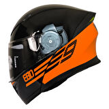 Motosiklet Çene Açılır Kask Ece 22.06 Sertifika Güneş Vizörü Motor Kaskı Eagle Orange