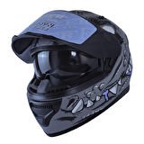 Motosiklet Kask Ece 22.R06 Double Vizörlü Full Face Motor Kaskı Alligator