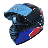 Motosiklet Kask Ece 22.R06 Double Vizörlü Full Face Motor Kaskı Rush