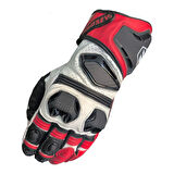 Motosiklet Eldiveni Racing Full Koruma Leather Motorcu Eldiven Kırmızı