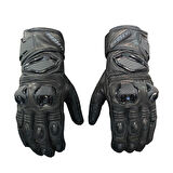 Motosiklet Eldiveni Racing Full Koruma Leather Motorcu Eldiven Siyah