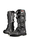 Motosiklet Off-road Motocross Botu Güçlendirilmiş Koruma Uzun Model Deri Cross Prof Bot Siyah