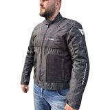 Motosiklet Mont Erkek Siyah Dynamic Montu 4 Mevsim ( Bir Beden Büyük Tercih Ediniz)