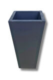 Antrasit Ahşap Mdf Vazo Saksı 19x19x38 Cm Iç Mekan Saksısı