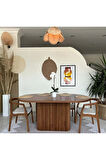 Terra Oval Ceviz Ahşap Bohem Masa 80x160