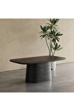 Barocco İtalyan Still Oval Ahşap Yemek Masası 100x190
