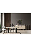 Zeno Oval Ahşap Bohem Yemek Masası 90x200