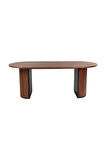 Zeno Oval Ahşap Bohem Yemek Masası 90x180