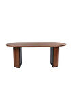 Zeno Oval Ahşap Bohem Yemek Masası 90x180