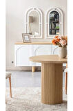 Zenith İskandinav Oval Natural Ahşap Bohem Masa 90x190