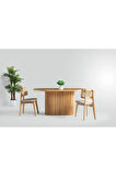 Terra Oval Natural Ahşap Bohem Masa 80x160