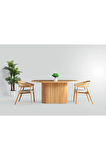 Terra Oval Natural Ahşap Bohem Masa 80x160