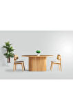 Terra Oval Natural Ahşap Bohem Masa 80x160