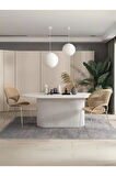 Terra Oval Natural Ahşap Bohem Masa 80x160