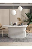 Terra Oval Natural Ahşap Bohem Masa 80x160