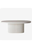 Terra Oval Natural Ahşap Bohem Masa 80x160