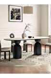 İmperial İtalyan Still Oval Traverten Yemek Masası 80x160