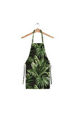 Siyah Tropikal Tasarımlı Mutfak Önlüğü (Keten Kumaş, Uluslararası Yıkama Ve Solmama Sertifikası)
