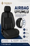 Dacia Logan 2004+ Uyumlu Apex Linen Bel Destekli Keten Siyah Beyaz Koltuk Kılıfı