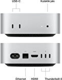 Apple Mac mini Masaüstü Bilgisayar M4 çip, 10 çekirdekli CPU ve 10 çekirdekli GPU’ya sahip: 24GB Birleşik Bellek, 512GB SSD Depolama, Gigabit Ethernet. iPhone ve iPad ile uyumlu