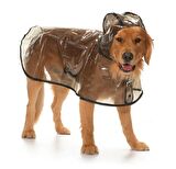 Köpek Büyük Irk Yağmurluk Otso Şeffaf Siyah