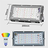  Kumandalı Led Işık Dış Cephe AydınlatmasıÇok Renkli RGBLed Panel Işık PartiLed Aydınlatma